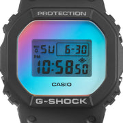 Casio G-Shock DW-5600SR-1ER - cinturino e cassa neri - quadrante azzurro
